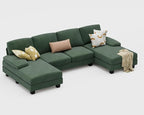 Furniwell Convertible Sectional Sofa Couch, 4 Seat Sofa Set - Image 7