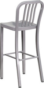 Flash Furniture Commercial Grade 30" High Silver Metal Indoor-Outdoor Barstool - Image 5