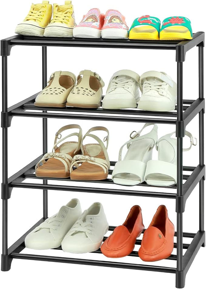 HITHIM 4-Tier Small Shoe Racks, Narrow Shoe Rack by HITHIM
