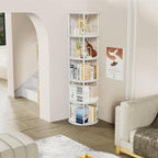 ALLSTAND 5 Tier Rotating Bookshelf, 360 ° Display Stackable Spinning Bookshelf - Image 4