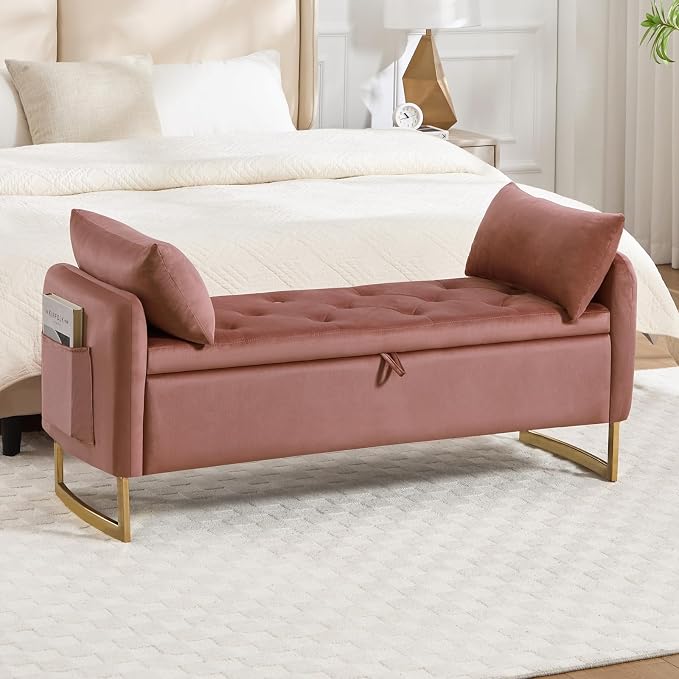 48" End of Bed Bench, Modern Storage Benches by HOMYKA