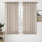 MIULEE Natural Linen Curtains 52x45 Inch Length by MIULEE
