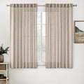 MIULEE Natural Linen Curtains 52x63 Inch Length by MIULEE