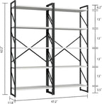 Shintenchi 2-Tier Bookshelf: Tall Industrial Bookcase - Image 2