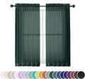 Green Sheer Curtains 54 Inch Length 2 Panels Set by OWENIE