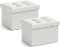 Ornavo Home Small Storage Ottoman, Foldable Collapsible Rectangle Linen Ottoman by OrnavoHome