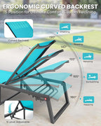 Aluminum Chaise Lounge Chair Outdoor, Foldable& No Assembly Patio Pool Lounge - Image 4