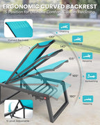 Aluminum Chaise Lounge Chair Outdoor, Foldable& No Assembly Patio Pool Lounge - Image 4