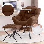 Tiita Lazy Chair with Ottoman, Comfy Leisure Sofa Armchair with Ottoman - Image 4
