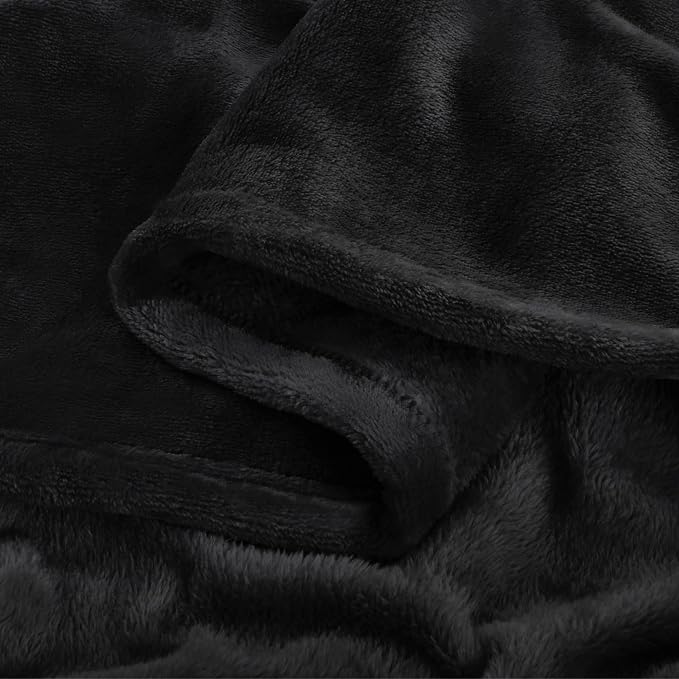 BEDELITE Fleece Blanket Soft Plush Twin Size Blanket Black 60"x80" | Ultra Soft - Image 9