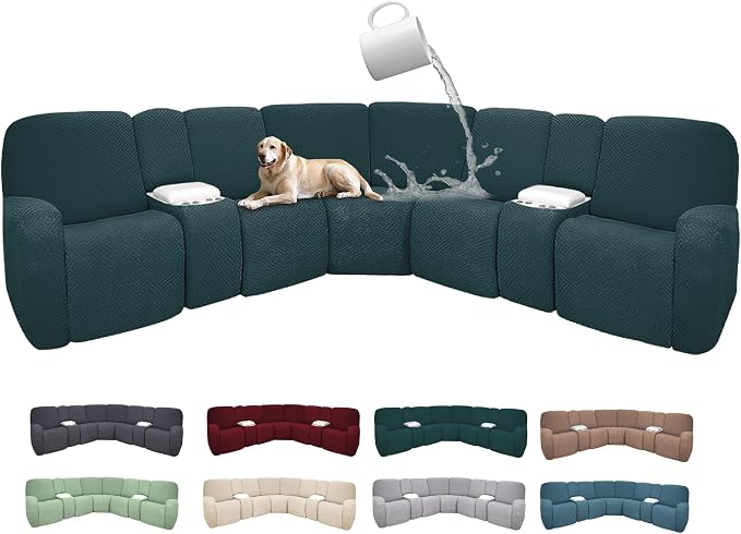 100% Waterproof Sectional Recliner Couch Covers by ROFASVCO