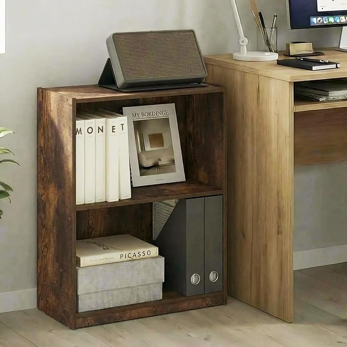 Furinno Gruen Book Shelf, 2-Tier Small Bookshelf, Bookcase - Image 2