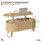 LYNCOHOME Fluted Lift Top Coffee Table - Image 2