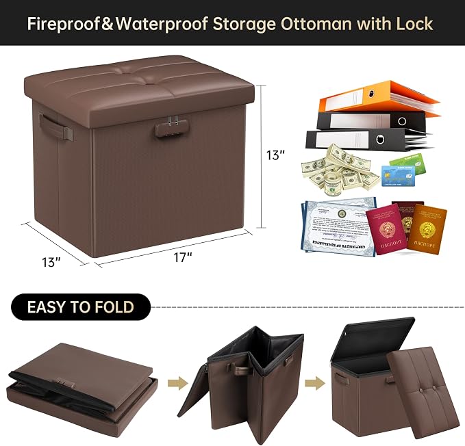 DocSafe Storage Ottoman Foot Rest Stool - Image 3