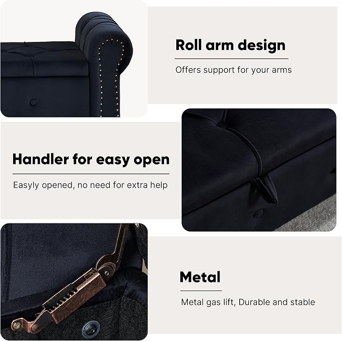 Storage Bed Bench for Bedroom, King Size Bench - Image 7