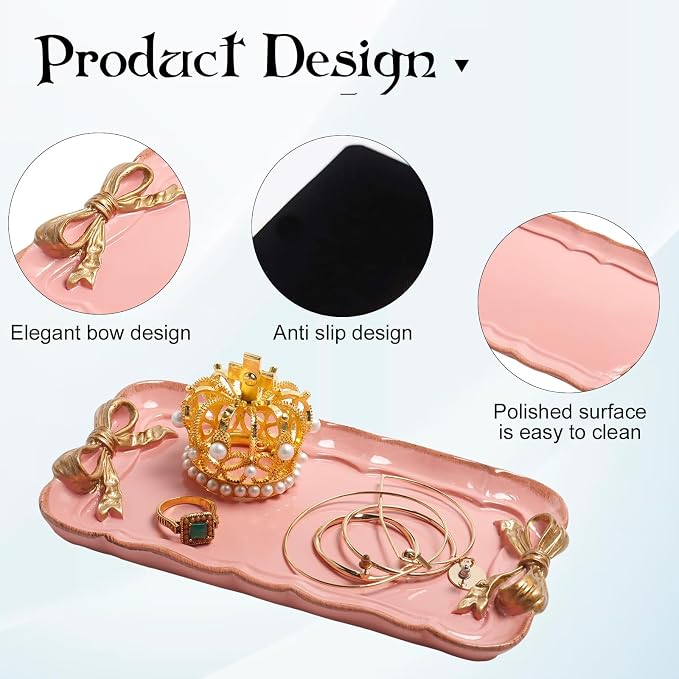 Vintage Decorative Tray Jewelry Tray Towel Tray Storage Tray Rings Necklace - Image 3