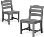 SERWALL Outdoor Armless Dining Chairs Set of 2, All-Weather HDPE Patio Chair by SERWALL