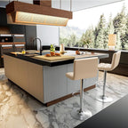 Homall Bar Stools Modern PU Leather Adjustable Swivel Barstools, Armless - Image 2