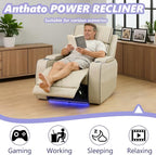 Power Leather Recliner Sofa Chair, Living Room Furniture Sets, Breathing - Image 3