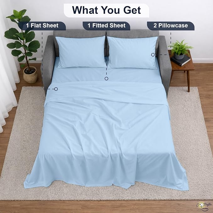 Cottington Lane Sleeper Sofa Sheets Queen Size, 4 Piece Premium Quality 100% - Image 5