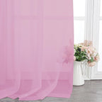 Chyhomenyc Pink Sheer Curtains 72 Inch Length 2 Panels, Light Filtering Soft - Image 8