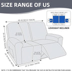 Genina Recliner Loveseat Covers, Stretch Reclining Sofa Covers, 2 Seater Couch - Image 7