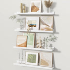 Fun Memories Picture Ledge Shelves Set of 4, 24 Inch Rustic Wall Mounted by FunMemories