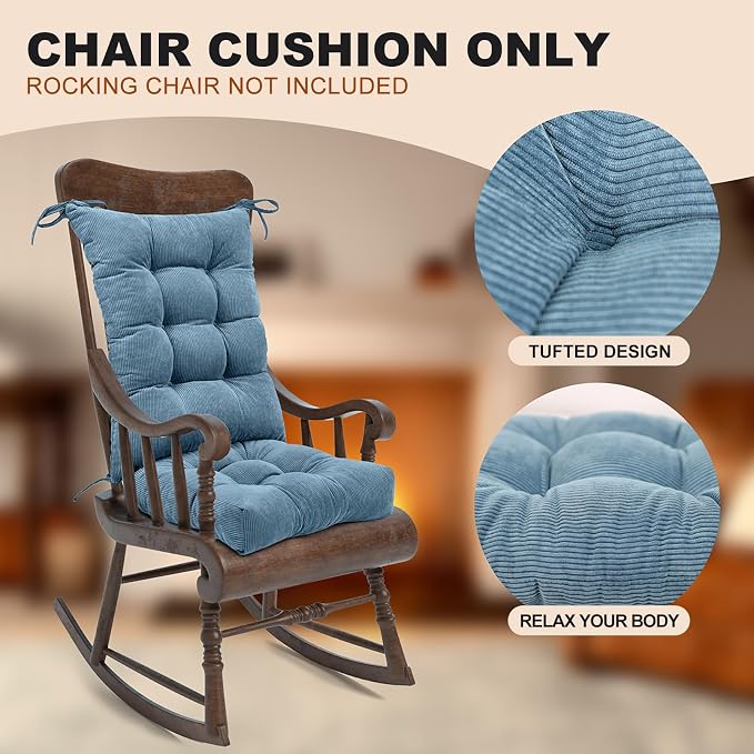 Lokex Rocking Chair Cushion Only, Tufted Non-Slip Comfortable Rocking Chair - Image 2