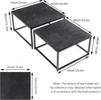 Wisfor Nesting Tables Set of 2, Nesting Black Coffee Table Set - Image 3