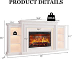 80" LED Lights Electric Fireplace - Image 2