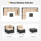 Aoxun Patio Furniture Set, 7 Piece Outdoor Sectional Sofas - Image 6