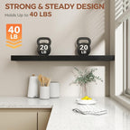 Dreamland 40 Inch Black Floating Shelves - Image 4