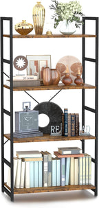 NUMENN 4 Tier Bookshelf, Tall Bookcase Shelf Storage Organizer, Modern Book by NUMENN