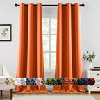 MIULEE Fall Blackout Curtains for Bedroom 2 Panels 40 x 90 Inch Long Orange | by MIULEE