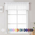 Sheer White Curtains 14 Inch Length 2 Pieces, Light Filtering Voile Cafe by Lecloud