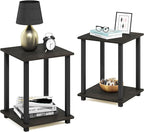 Furinno SIMPLISTIC Side Table Set of 2, 2-Tier Square Modern End Table by Furinno-FitsYourSpaceFitsYourBudget