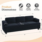Apicizon Modern Loveseat & 3-Seater Sofa Set of 3, Corduroy Couch 3 Piece Sofa - Image 2