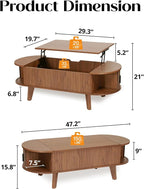 Oval Lift Top Coffee Table - Image 2