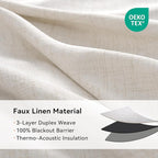 100% Blackout Linen Textured Curtains 80 Inch Long, Light Blocking, Thermal - Image 4