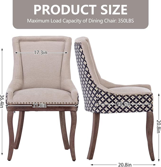 Modern Dining Chairs Set of 6, High Back Dining Chairs Side Chairs - Image 3