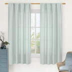 Light Filtering Linen Curtains 63 Inch Length by LAMIT