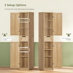 Iwell Tall Bathroom Cabinet, Slim Narrow Storage Cabinet - Image 4