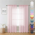 Blush Pink Sheer Curtains 72 Inches Long 2 Panels, Lightweight Dual Rod Pockets by Lecloud