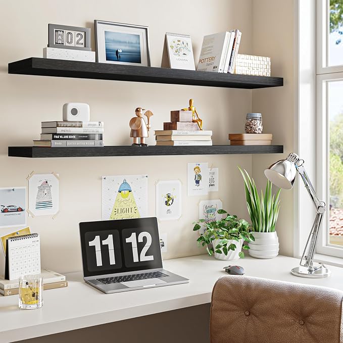 Fixwal Floating Shelves for Wall, 47.2" Long Heavy Duty Wall Mounted Rustic - Image 6