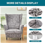 KRFOONN Wingback Chair Covers Slipcovers 2 Piece Stretch Wing Chair Covers - Image 3