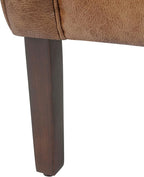HomePop Modern Barrel Accent Chair, Distressed Brown Faux Leather - Image 10