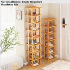 SAN HE Bamboo Shoe Rack 17 Tier- Vertical Shoe Rack - Image 5