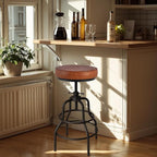 LOKKHAN Industrial Bar Stools-Swivel Leather Metal Bar Stool-20-27 Inch Tall - Image 2
