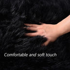 Latepis 2x10 Runner Black Faux Sheepskin Fur Rug Washable Shag Rugs Fluffy - Image 4