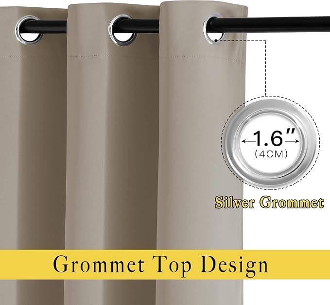 NICETOWN Taupe Blackout Curtains & Drapes - Image 2